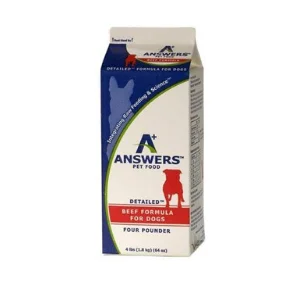 Answers Pet Food Detailed Formula Beef Raw Frozen Dog Food 4 lb Carton