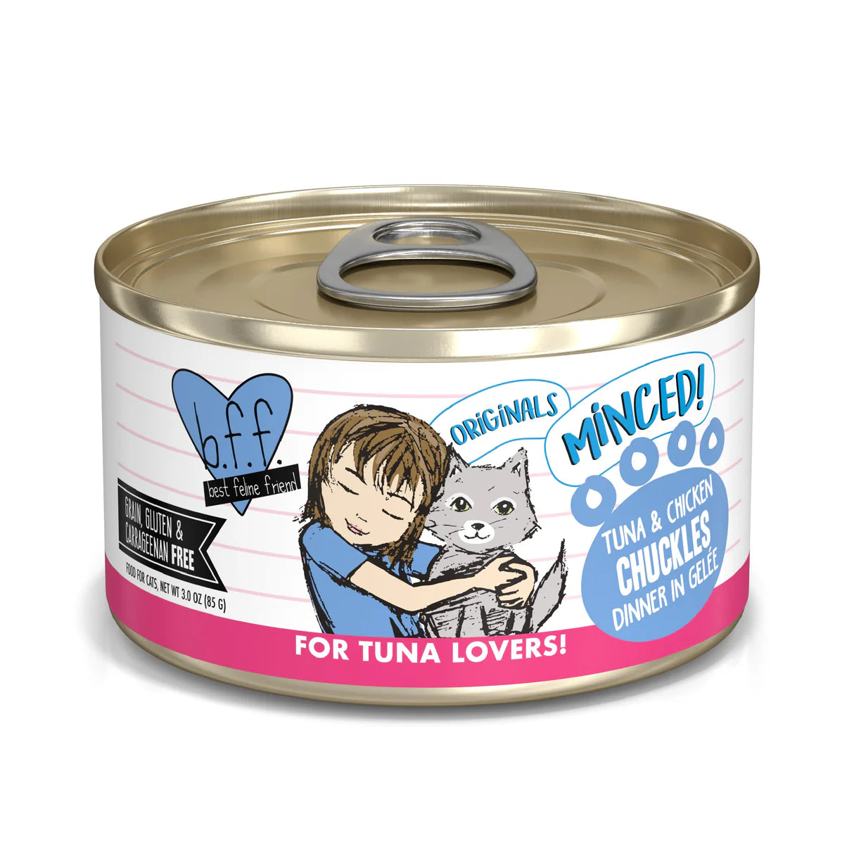 BFF Minced  Tuna & Chicken Chuckles Tuna & Chicken Dinner in Gelée 3 oz