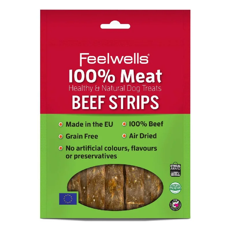 Feelwells 100% Meat Beef Strips Dog Treats 100g