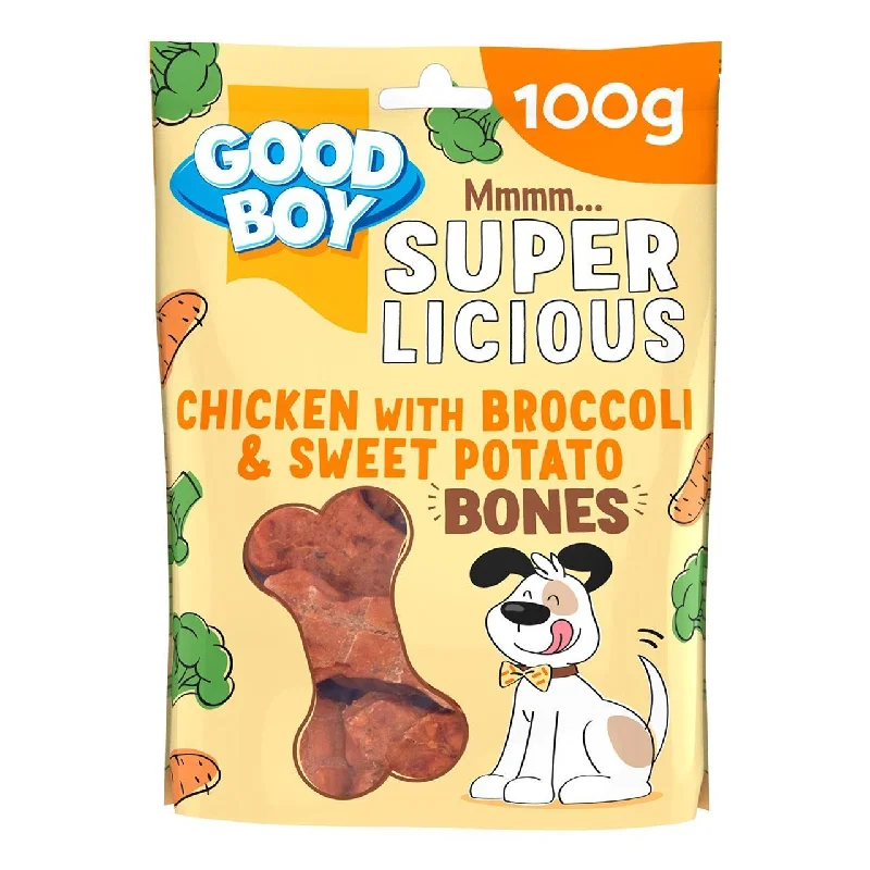 Good Boy Superlicious Chicken Broccoli & Sweet Potato Bone Dog Treats 100g