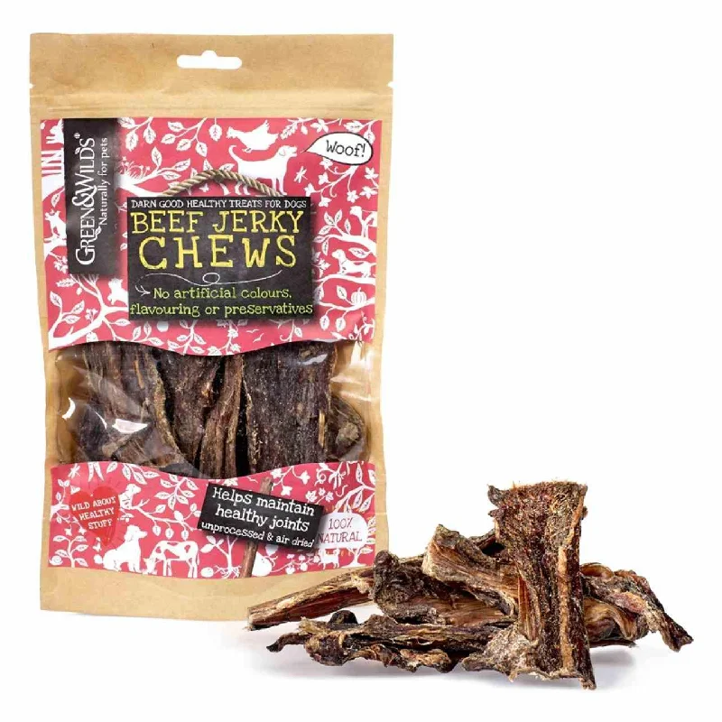 Green & Wilds Beef Jerky Chews Dog Treats 100g