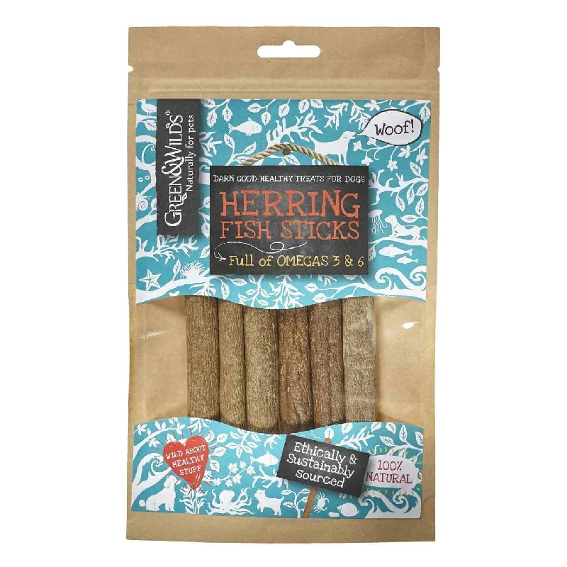 Green & Wilds Herring Fish Sticks Dog Treats 100g