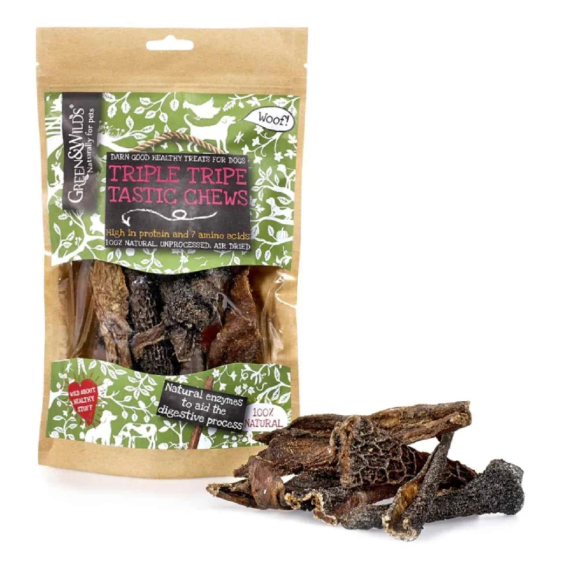 Green & Wilds Triple Tripe Tastic Chews Dog Treats 100g