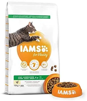 IAMS For Vitality Adult Dry Cat Food With Freshly Prepared Chicken 1+ Years