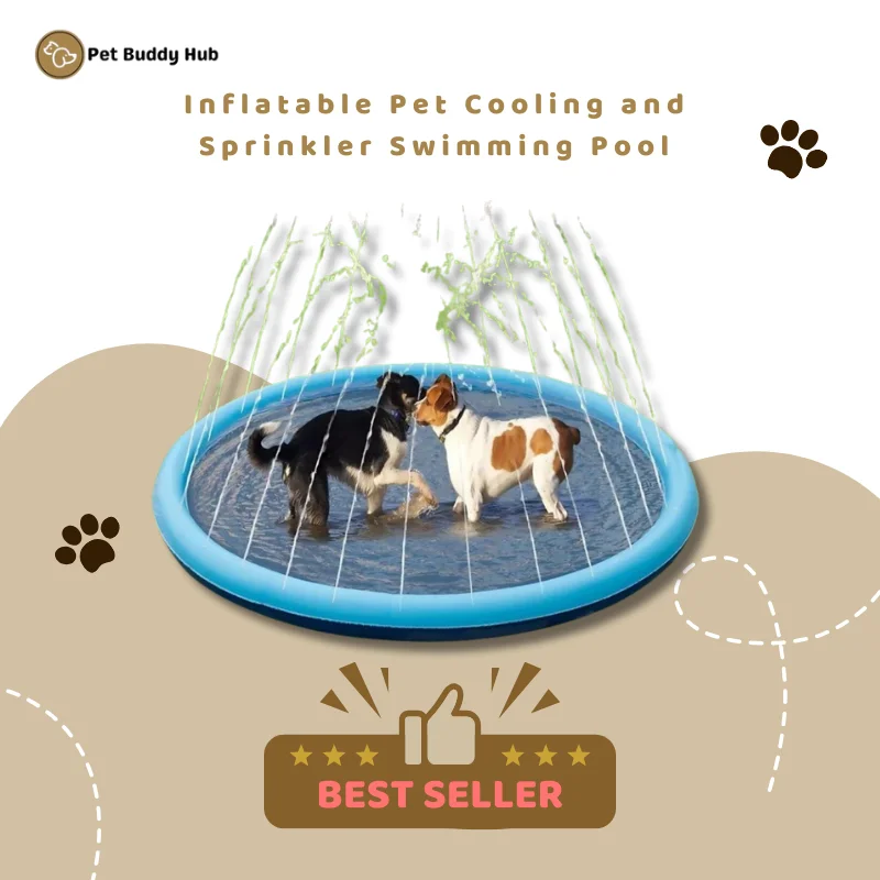 Inflatable Pet Cooling and Sprinkler Swimming Pool