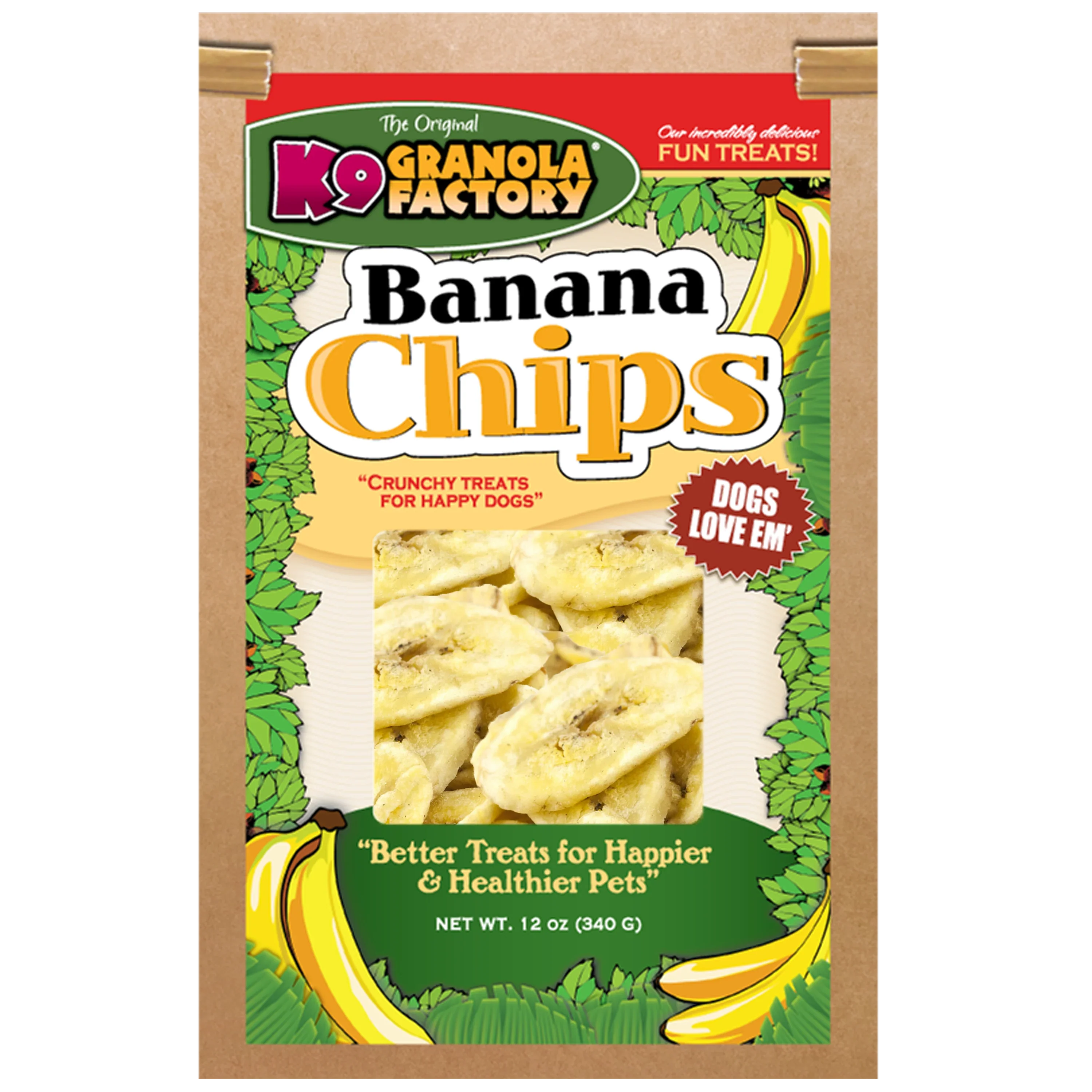 K9 Granola Factory Banana Chips Dog Treats (12 oz)