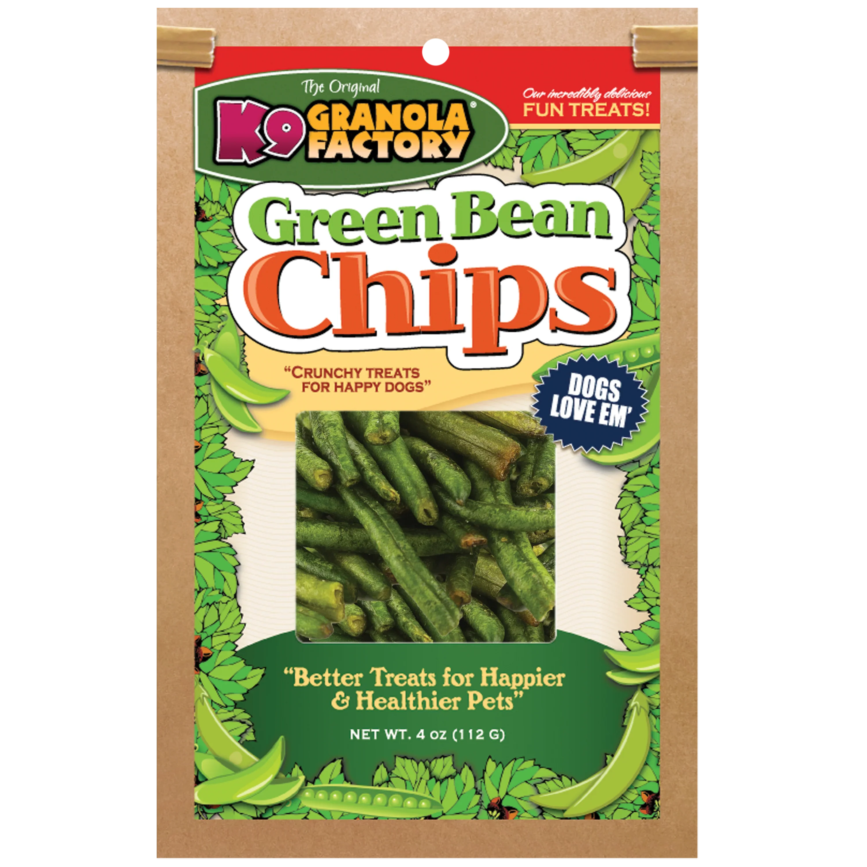 K9 Granola Factory Green Bean Chips Dog Treats (4 oz)