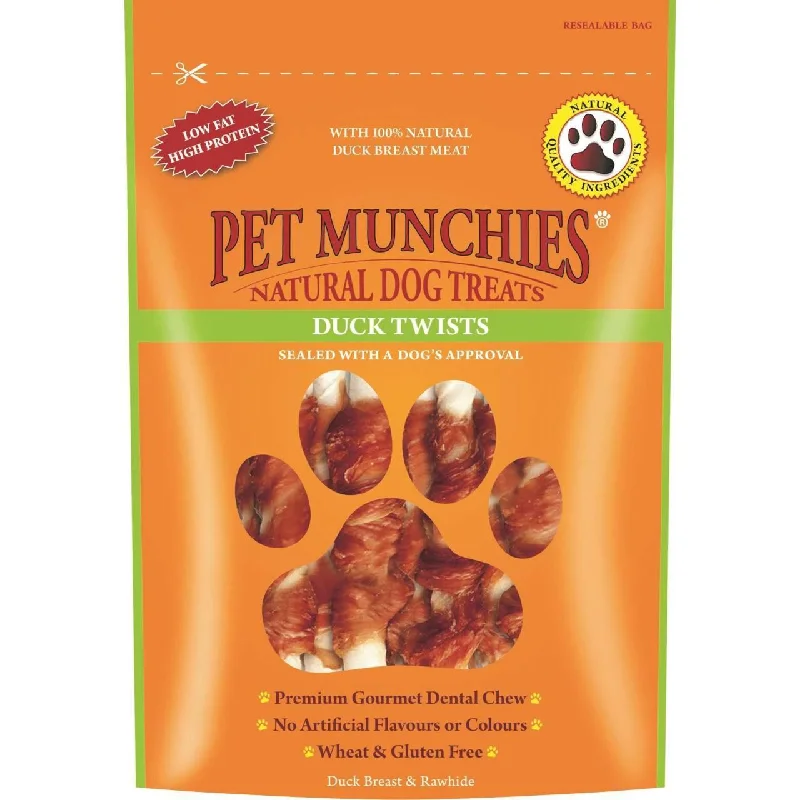 Pet Munchies 100% Natural Duck Twists Dog Treats 80g