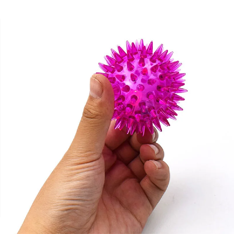 PAWS ASIA Amazon New Rubber Squeaky Glow  Exercise Interactive Thorn Pet Toys Ball Dog