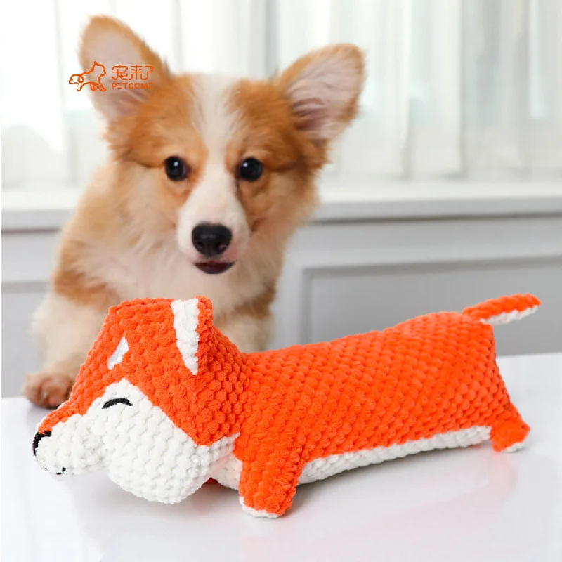 PAWS ASIA Manufacturers Eco Corn Fleece Durable Squeaky Cute Dog Toys For Aggressive Chewers