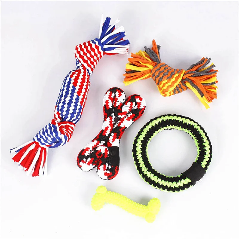 PAWS ASIA Manufacturers Wholesale Teeth Cleaning Molar Bite Durable Assorted Interactive Cotton Rope Dog Toy Set