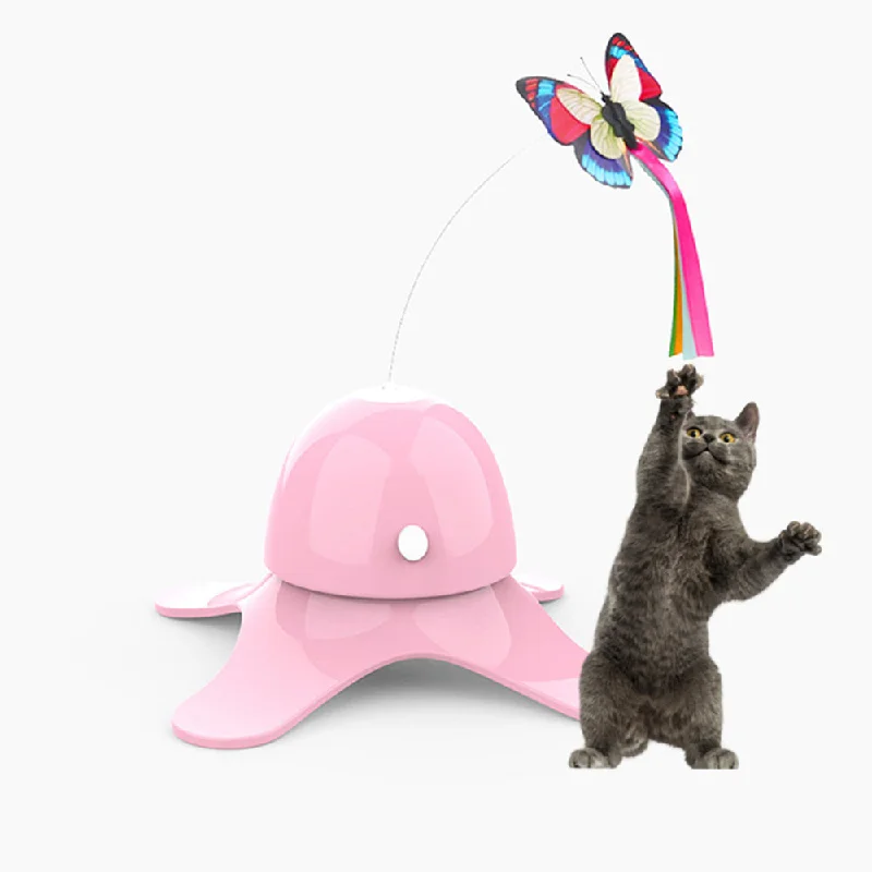 PAWS ASIA Supplier Hot Selling Electronic Automatic Interactive Pet Playing Cute Butterfly Cat Toy