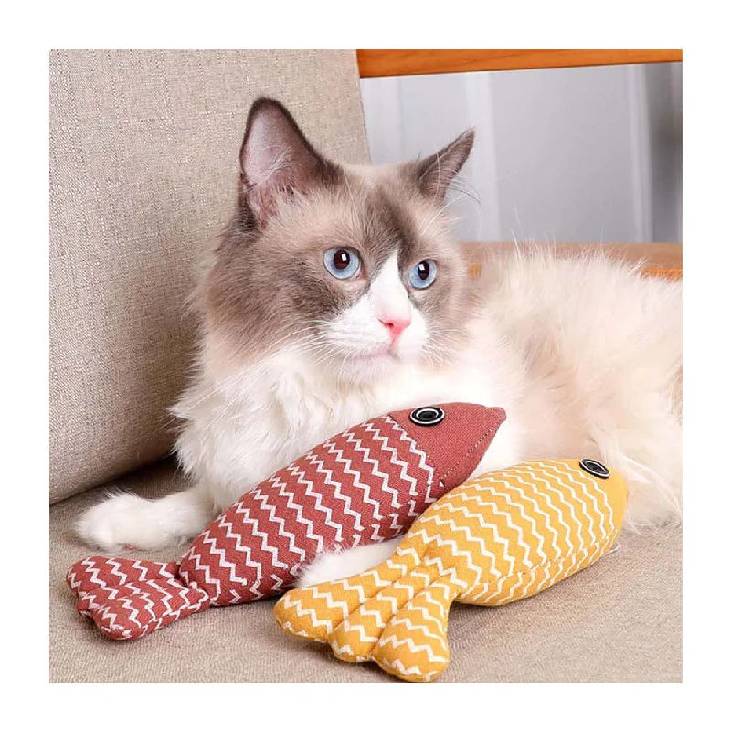 PAWS ASIA Suppliers Pet Nip Eco Friendly Hemp Interactive Plush Fish Catnip Cat Toy