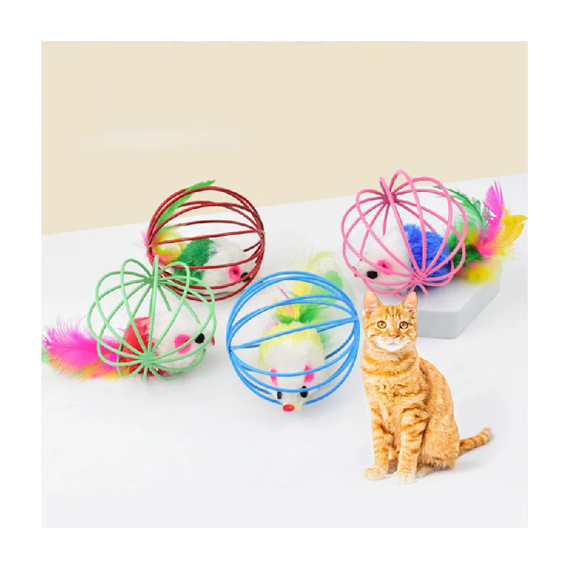 PAWS ASIA Suppliers Wholesale Plushie New Silent Rolling Colorful Cat Mouse Toy