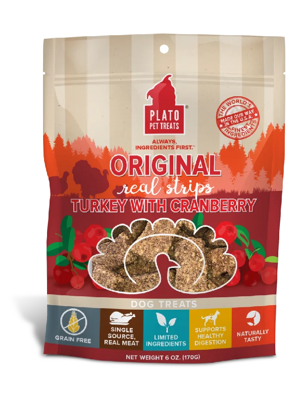 Plato Real Strips Turkey With Cranberry Meat Bar Dog Treats