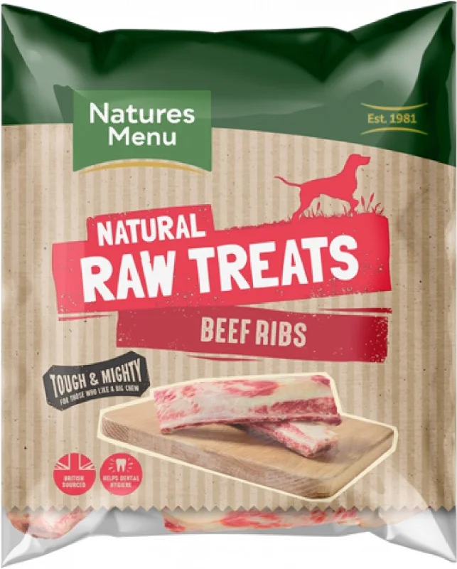 NATURES MENU RAW CHEWS  BEEF RIBS FOR ADULT DOGS