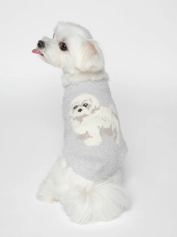 [CAT&DOG] High Neck Maltese Pattern Pet Clothing