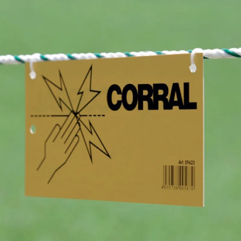 CORRAL warning sign electric fence 10/pk