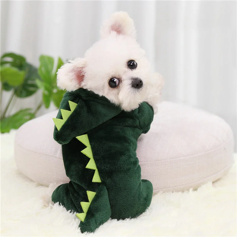 Coral Fleece Pet Clothes Dinosaur