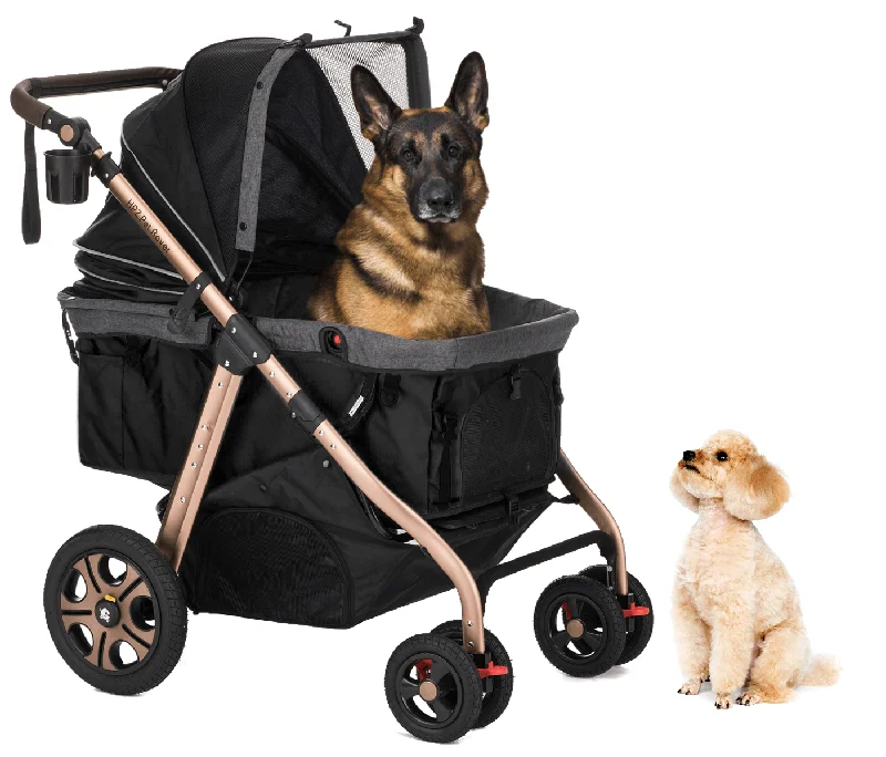 HPZ™ PET ROVER TITAN HD Premium Super-size Stroller SUV for Small/Medium/Large/X-Large Dogs, Cats and Pets (Black)