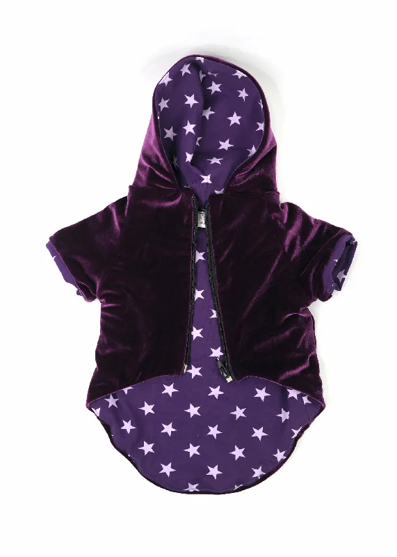 PURPLE VELOUR HOODIE