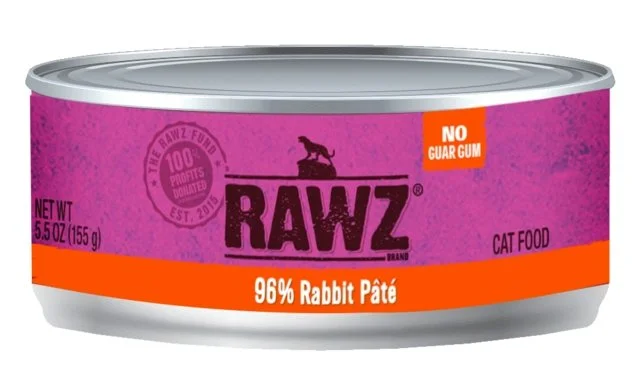 Rawz 96% Rabbit Pate Cat Food (SINGLE CANS)