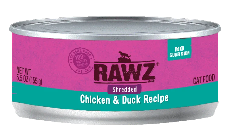 Rawz® Shredded Chicken & Duck Cat Food Recipe (8% Case Discount)