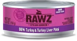 Rawz 96% Turkey & Turkey Liver Pate Cat Food  (SINGLE CANS)