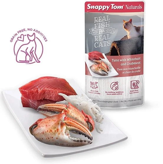 Snappy Tom - Naturals Cat Pouches - Tuna with Whitebait & Crabmeat 100g