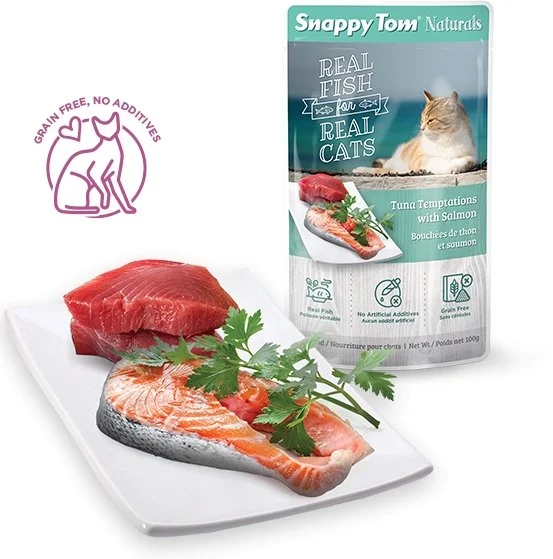 Snappy Tom -Naturals Cat Pouches - Tuna Temptation with Salmon 100g