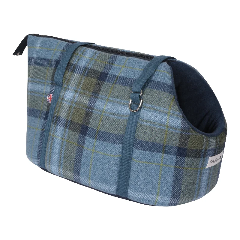 'The Cotswold Blue' Plaid Luxury Dog Carrier