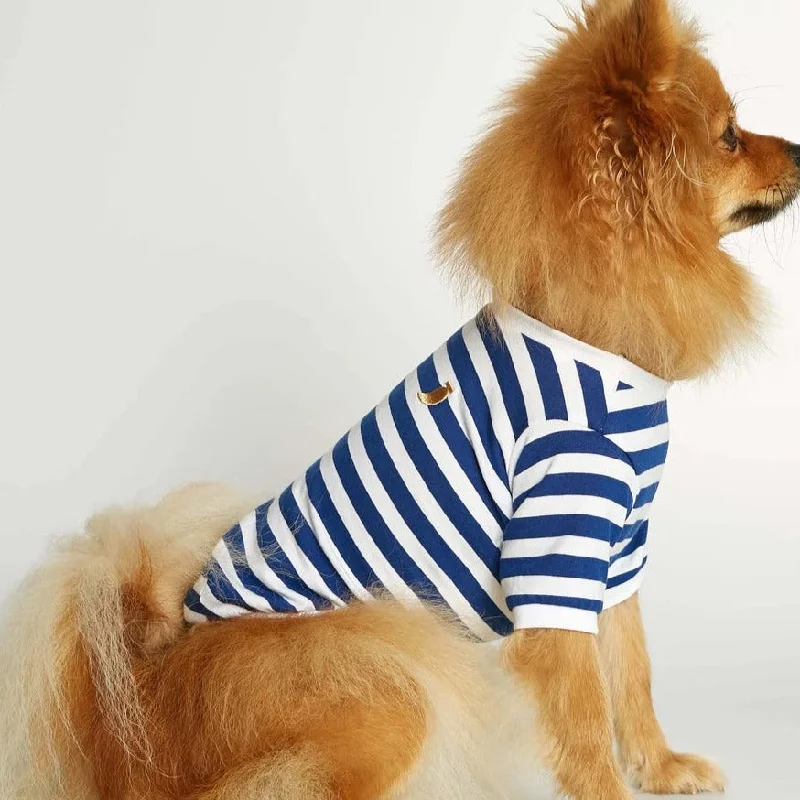 The Painter's Wife - Navy Stripy Dog Tee