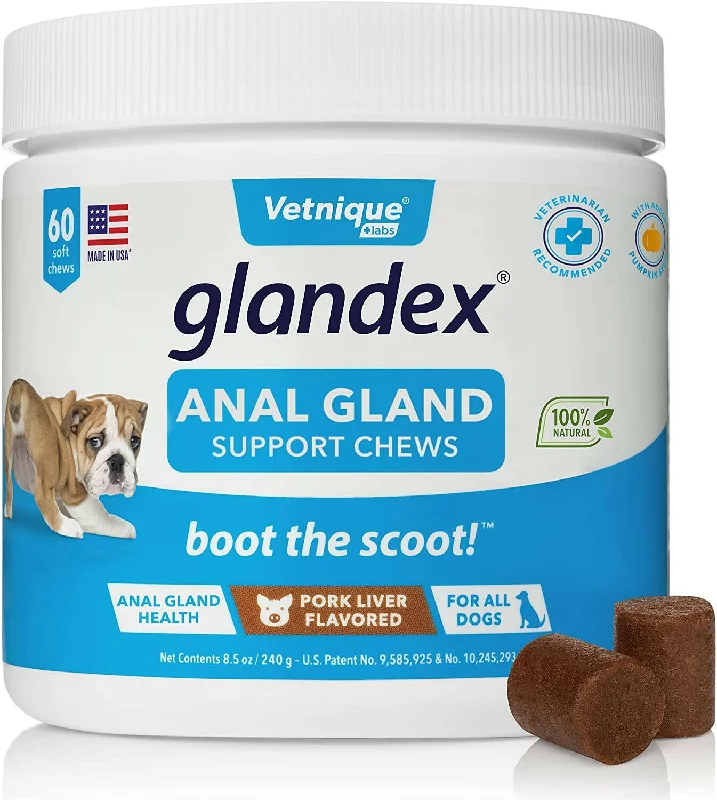 Glandex Anal Gland Support Pork Liver Soft Chews for Dogs