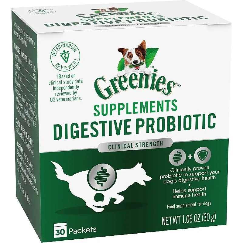 Greenies Digestive Probiotic Clinical Strength Dog Supplement 30 pk