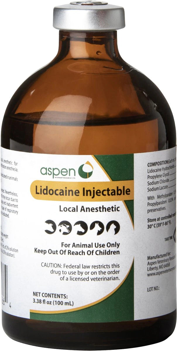 Lidocaine HCl Injectable Solution 2% for Dogs, Cats, Horses & Cattle