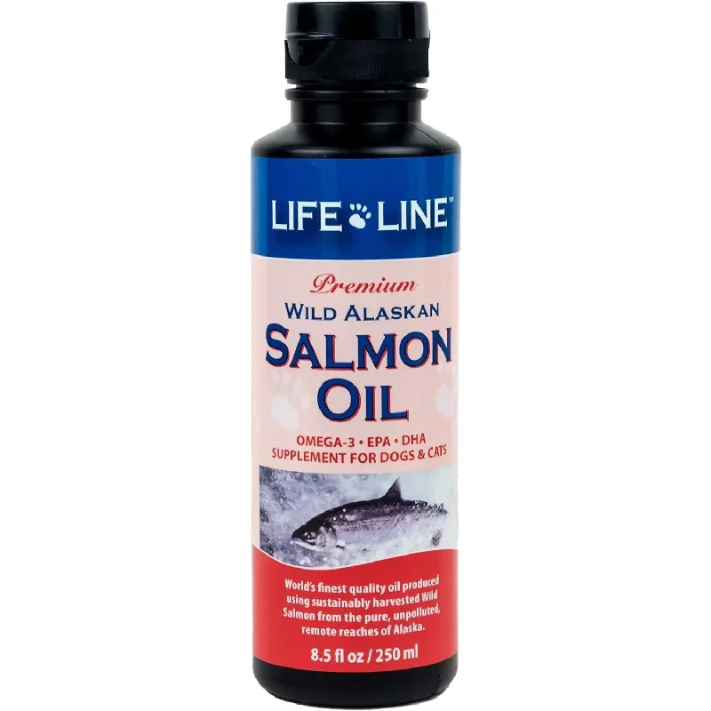 Life Line Pet Nutrition Wild Alaskan Salmon Oil Omega-3 Supplement for Skin & Coat