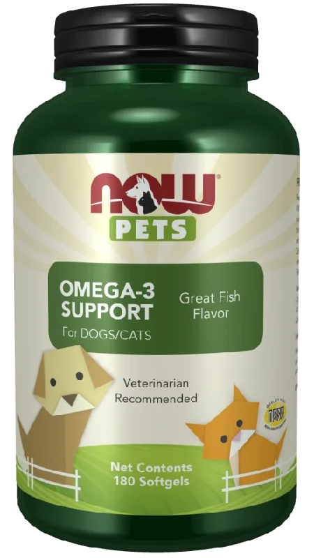 NOW Pets Omega-3 Support For Dog & Cat, 180 ct