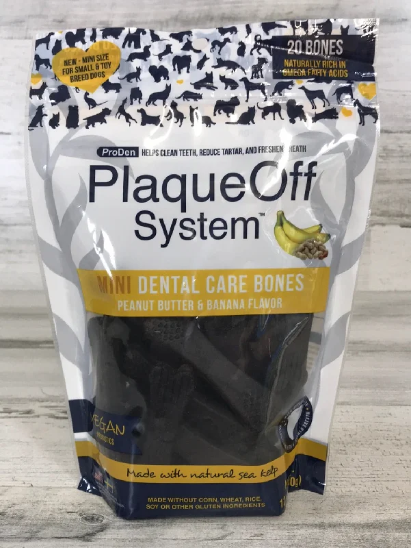 ProDen PlaqueOff System Mini Dental Care Bones - Peanut Butter & Banana Flavor 12oz