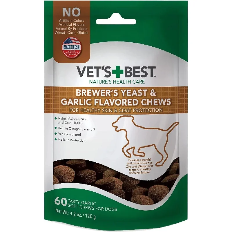 Vet's Best Brewers Yeast and Garlic Flavored Soft Chews for Dogs 60 ct