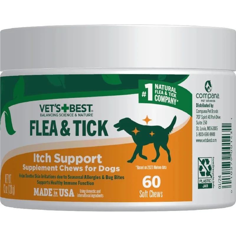 Vet's Best Flea & Tick Itch Support Supplement Soft Chews for Dogs