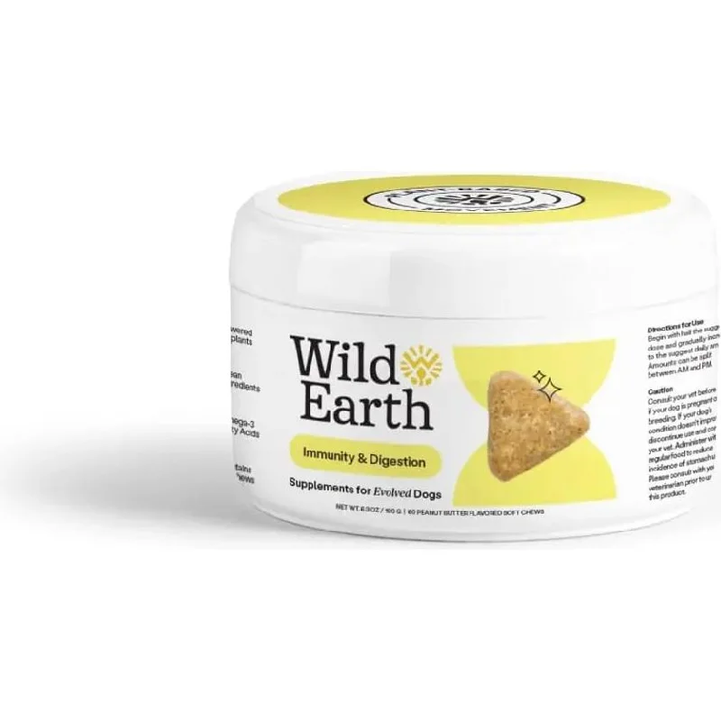 Wild Earth Immunity & Digestion Soft Chews Vegan Dog Supplements