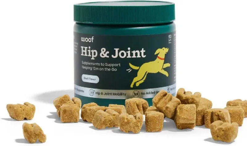 Woof Hip & Joint Beef Flavored Chew Hip & Joint Supplement for Dogs