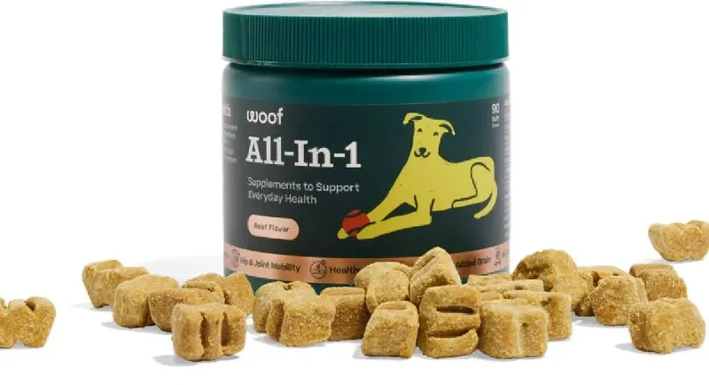 Woof Pet All-In-1 Beef Flavored Chew Vitamin Supplement for Dogs