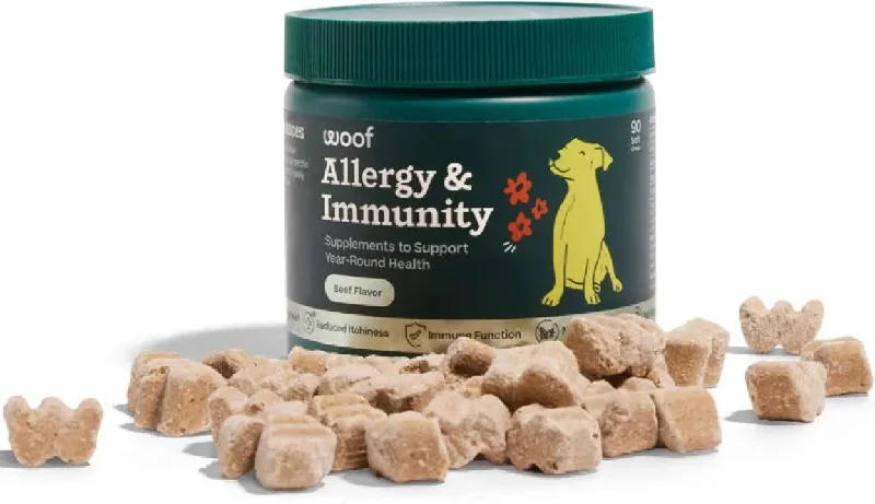 Woof Pet Allergy & Immunity Beef Flavored Chew Supplement for Dogs