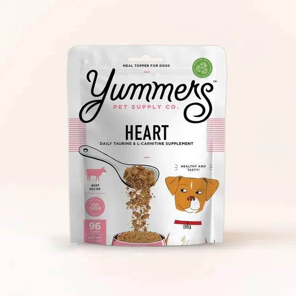 Yummers Heart Aid Beef Supplement Mix in for Dogs Food Topper, 8 oz.